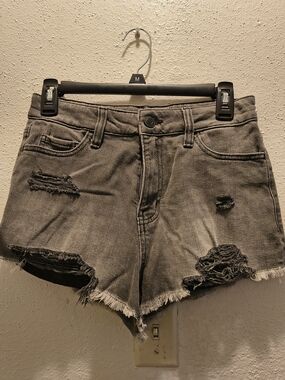SO Distressed Grey Denim Jean Shorts